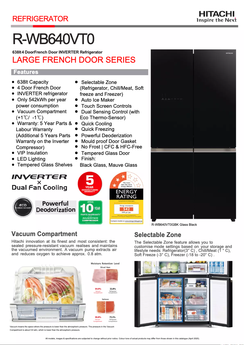 Página 1 del manual Manual de usuario Hitachi R-WB640VT0GMG