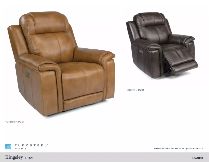 Página 1 del manual Manual de usuario Flexsteel Kingsley 1128-50PH