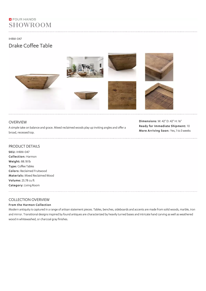 Página 1 del manual Manual de usuario Four Hands IHRM-047