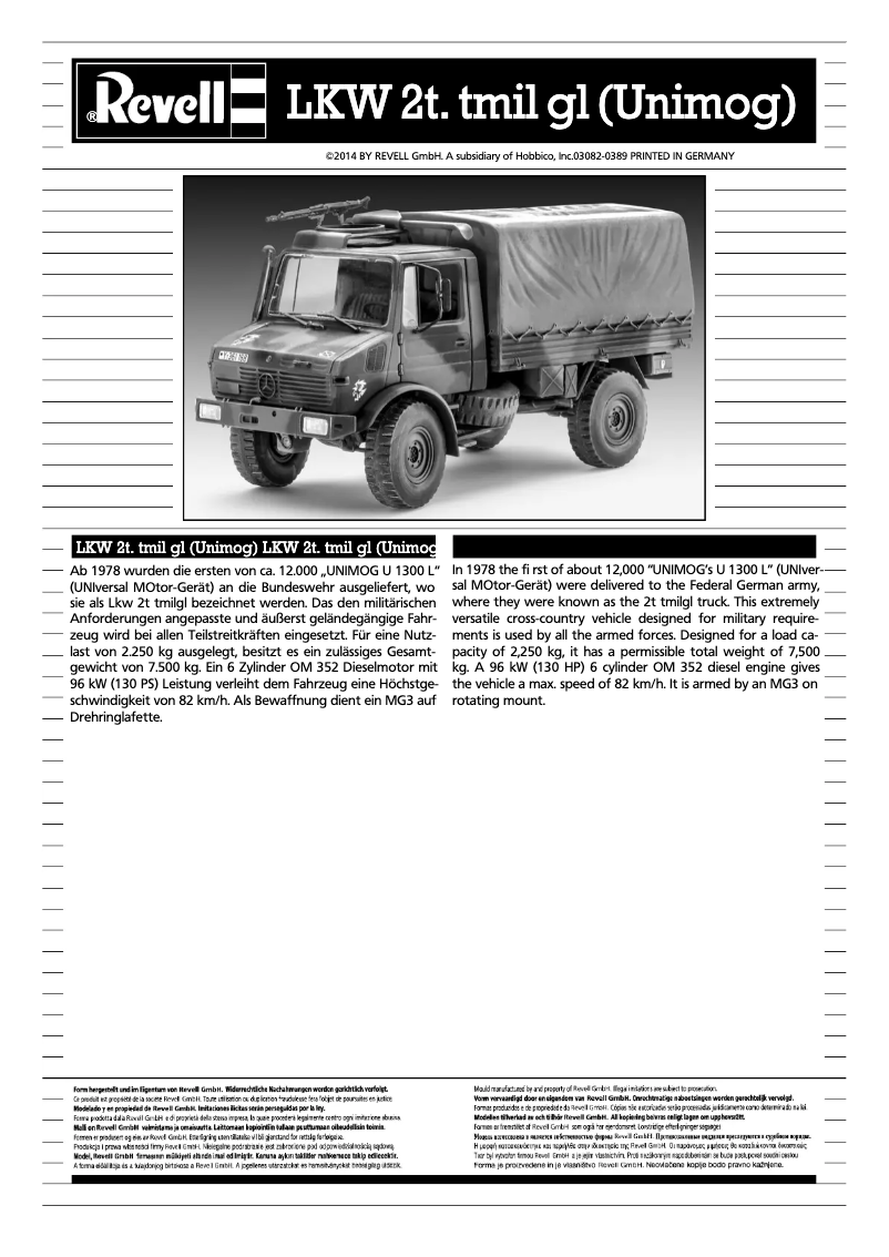 Imagen de la primera página del manual del dispositivo LKW 2t. tmil gl (Unimog)