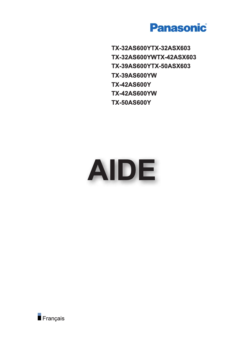 Imagen de la primera página del manual del dispositivo Viera TX-50ASX603