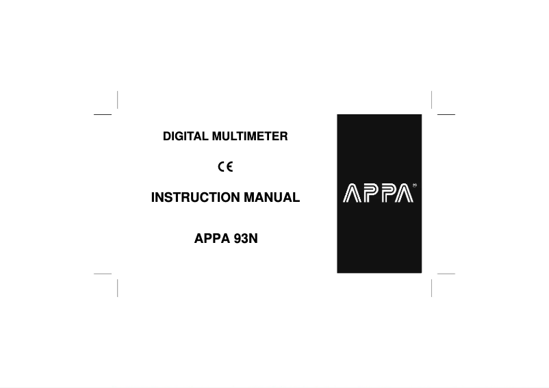 Página 1 del manual Manual de usuario APPA 93N