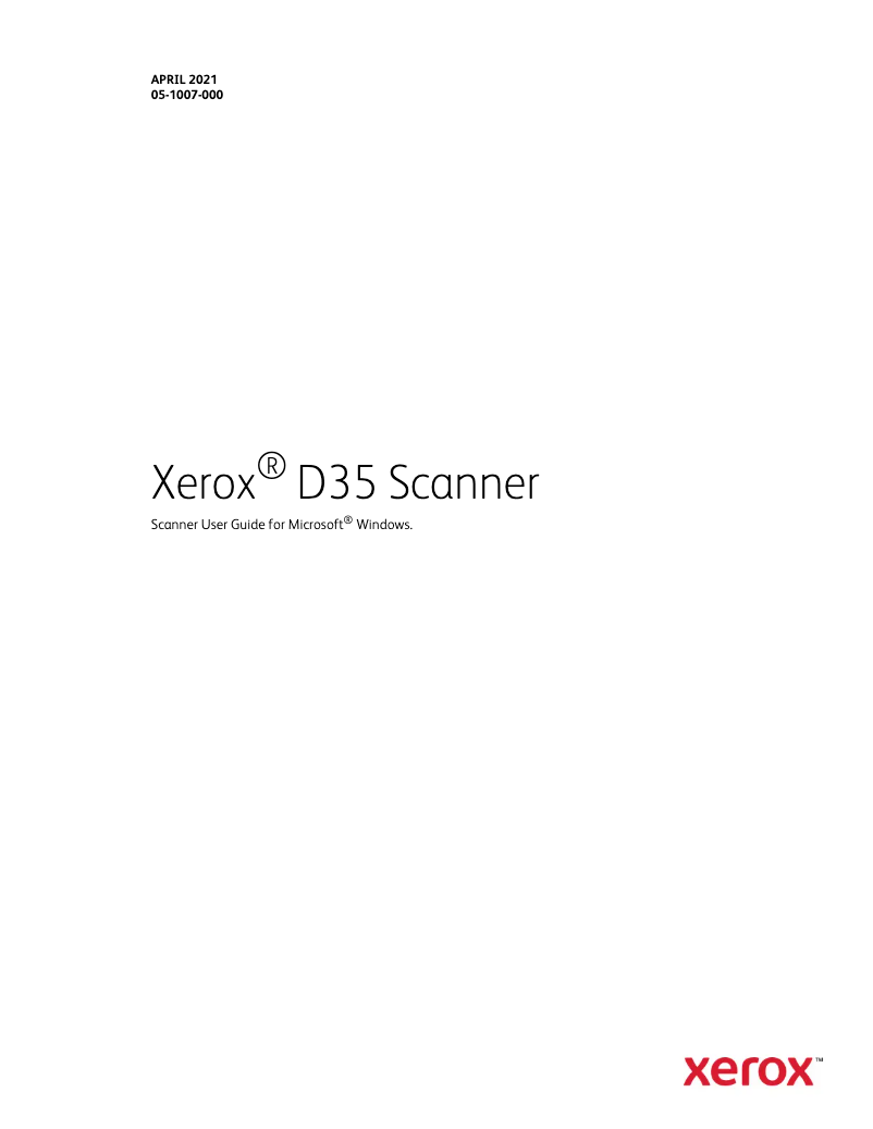 Página nº 1 - Manual de usuario Xerox D35