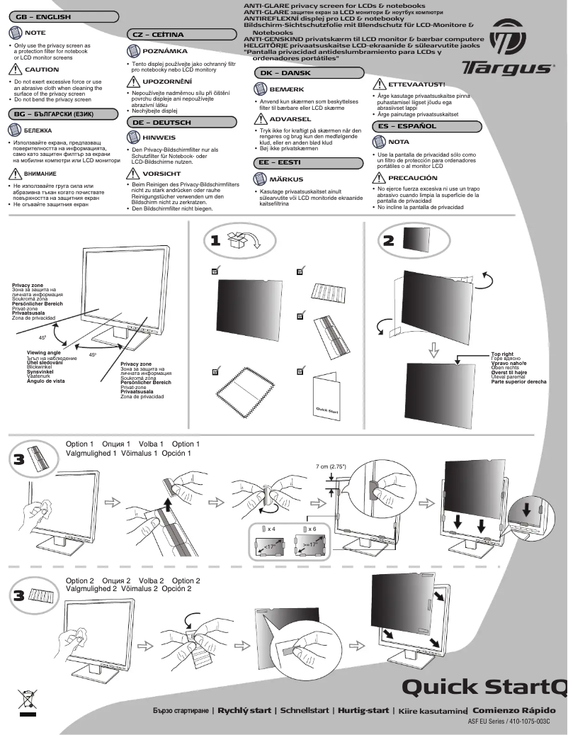 Página 1 del manual Manual de usuario Targus ASF121EU