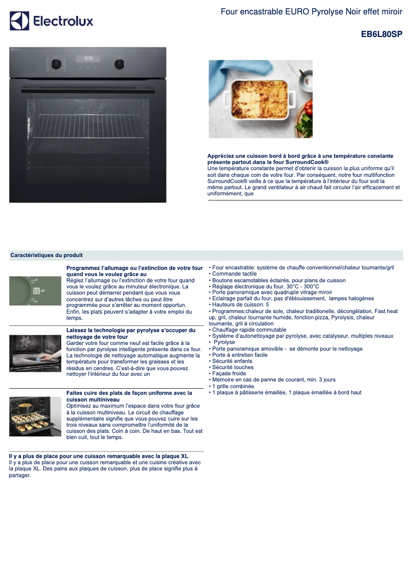 Página nº 1 - Ficha técnica Electrolux EB6L80SP