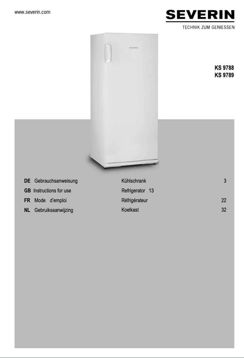 Página 1 del manual Manual de usuario Severin KS 9788