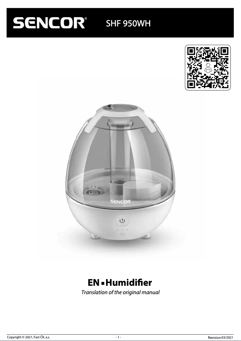 Página nº 1 - Manual de usuario Sencor SHF 950WH