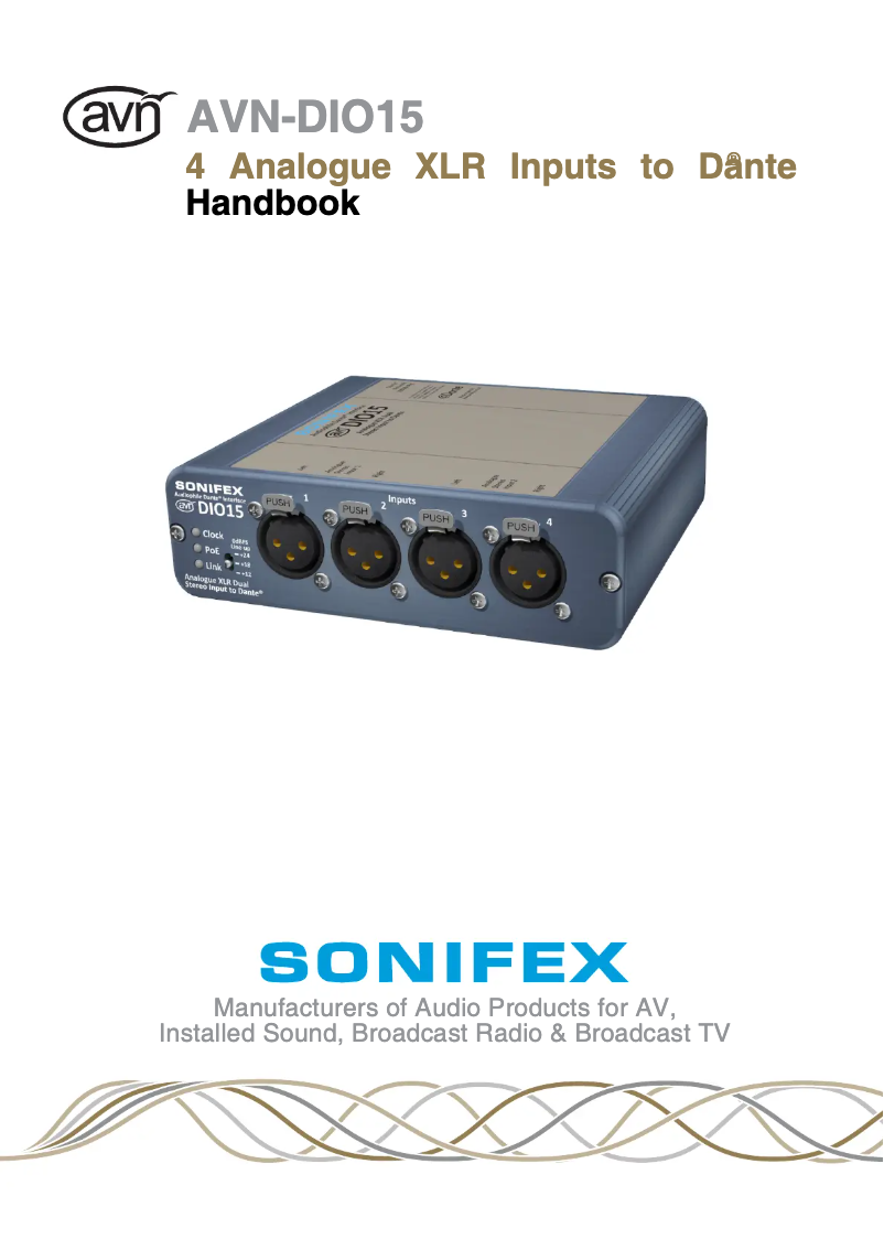 Página 1 del manual Manual de usuario Sonifex AVN-DIO15
