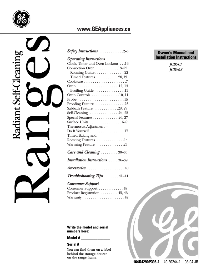 Imagen de la primera página del manual del dispositivo JCB968SJSS