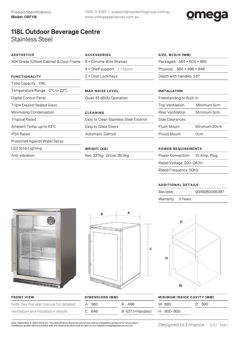 Imagen de la primera página del manual del dispositivo OBF118