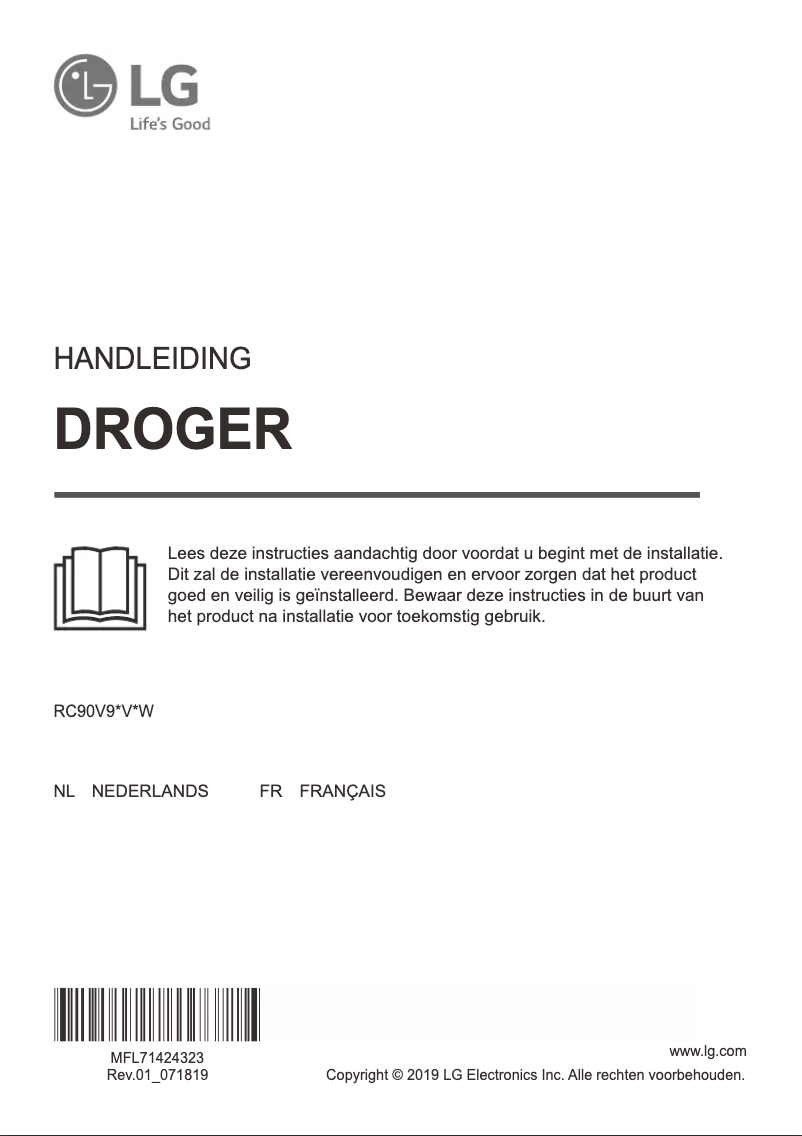 Imagen de la primera página del manual del dispositivo RC90V9AV3Q