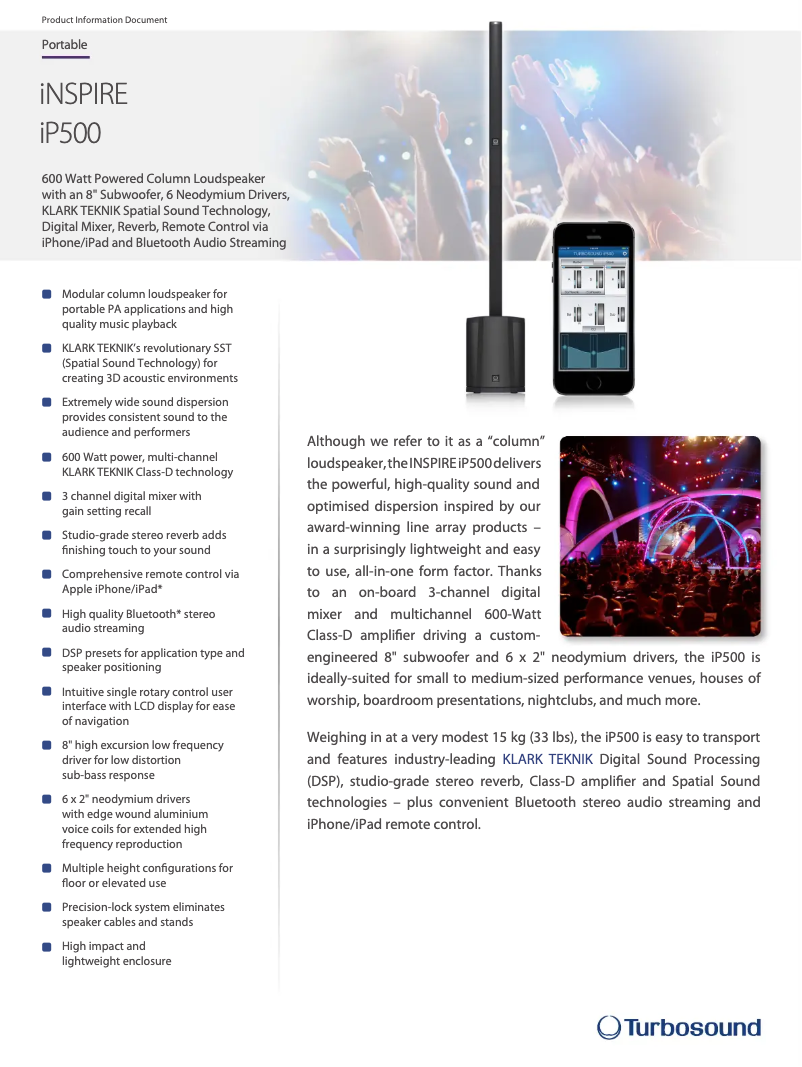 Imagen de la primera página del manual del dispositivo iNSPIRE iP500 V2