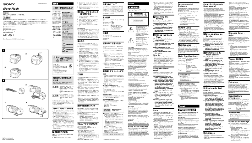 Imagen de la primera página del manual del dispositivo HVL-FSL1