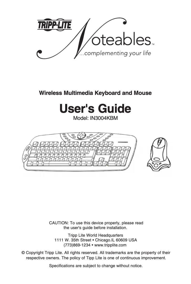 Imagen de la primera página del manual del dispositivo IN3004KBM