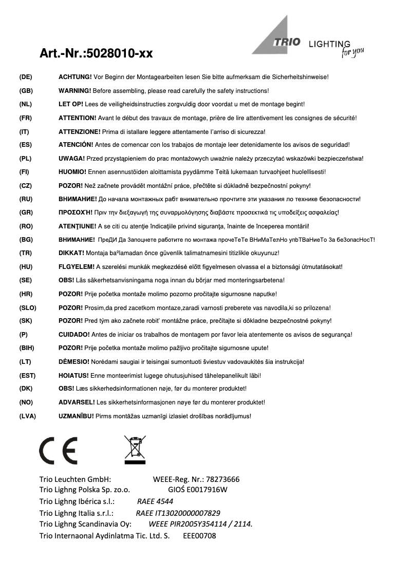 Imagen de la primera página del manual del dispositivo Flexo 5028010-47