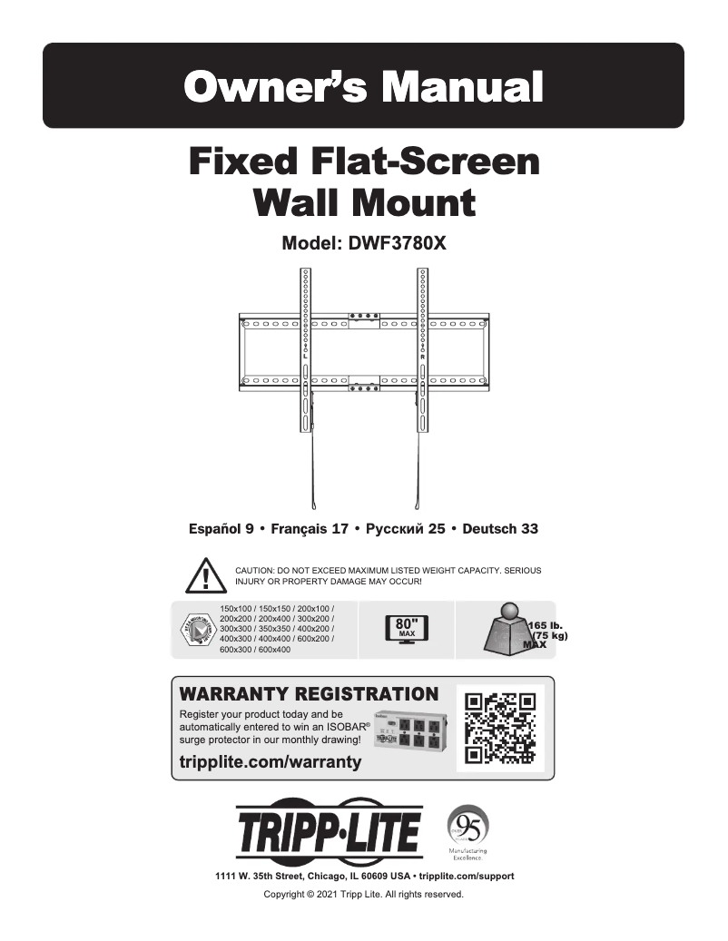 Imagen de la primera página del manual del dispositivo DWF3780X