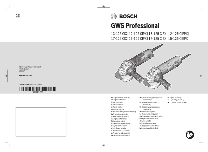 Página nº 1 - Manual de usuario Bosch GWS 15-125 CIEPX