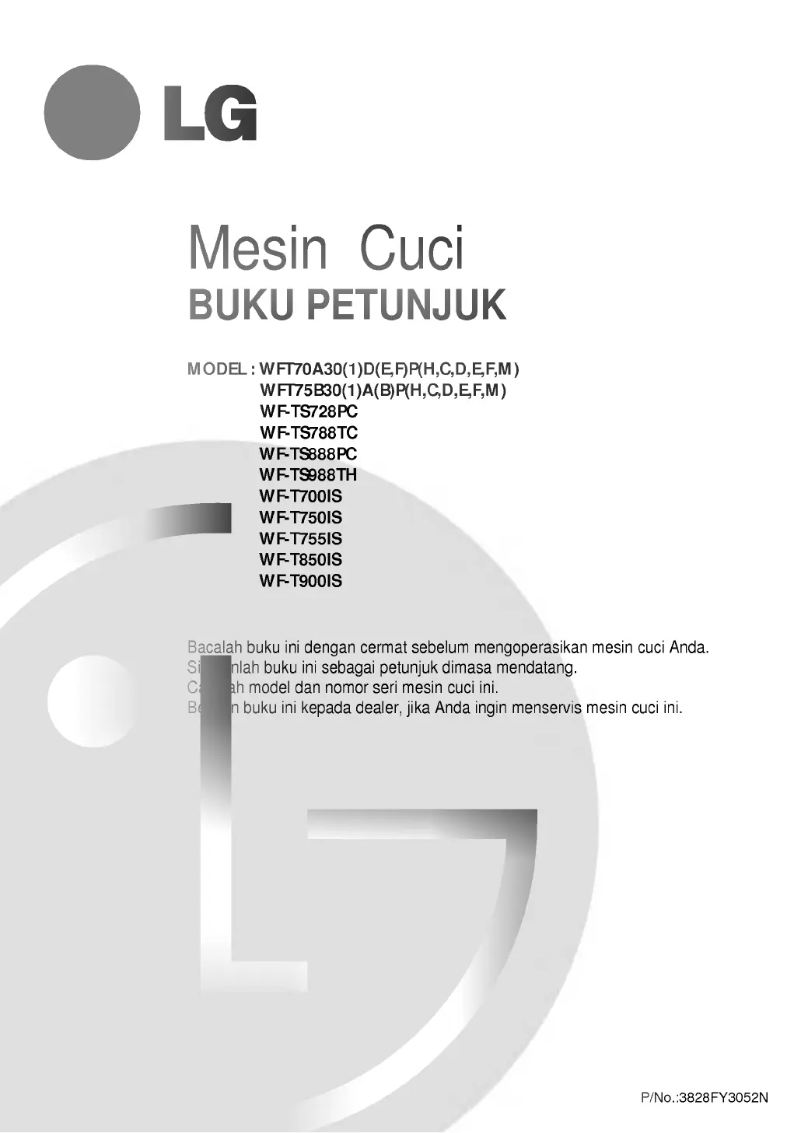 Página 1 del manual Manual de usuario LG WFT60A30BCT