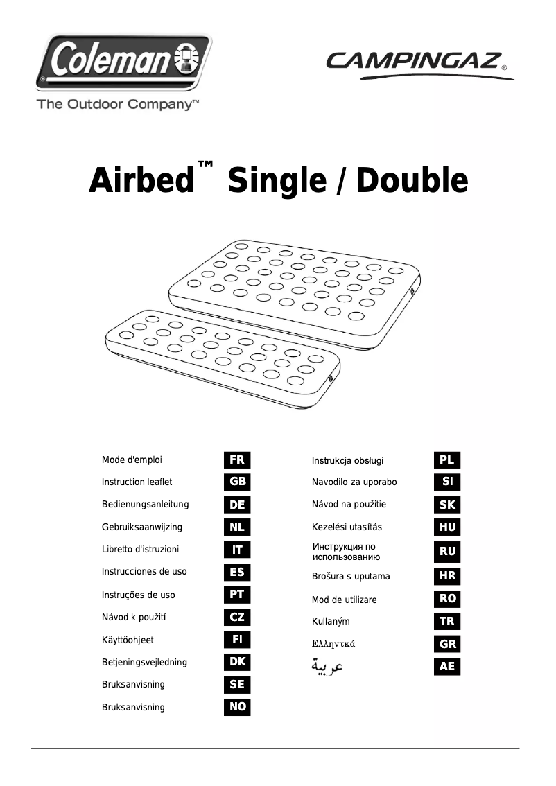 Página 1 del manual Manual de usuario Campingaz Single Quickbed