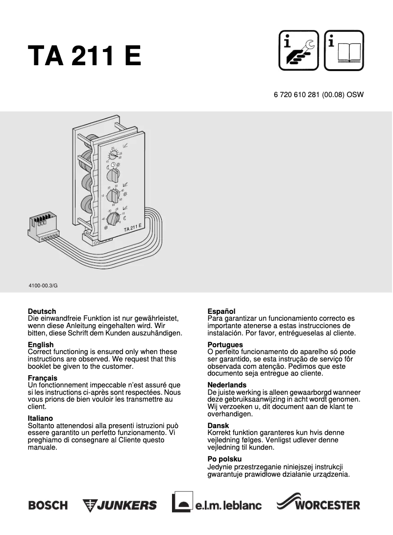 Página 1 del manual Manual de usuario Bosch TA 211 E