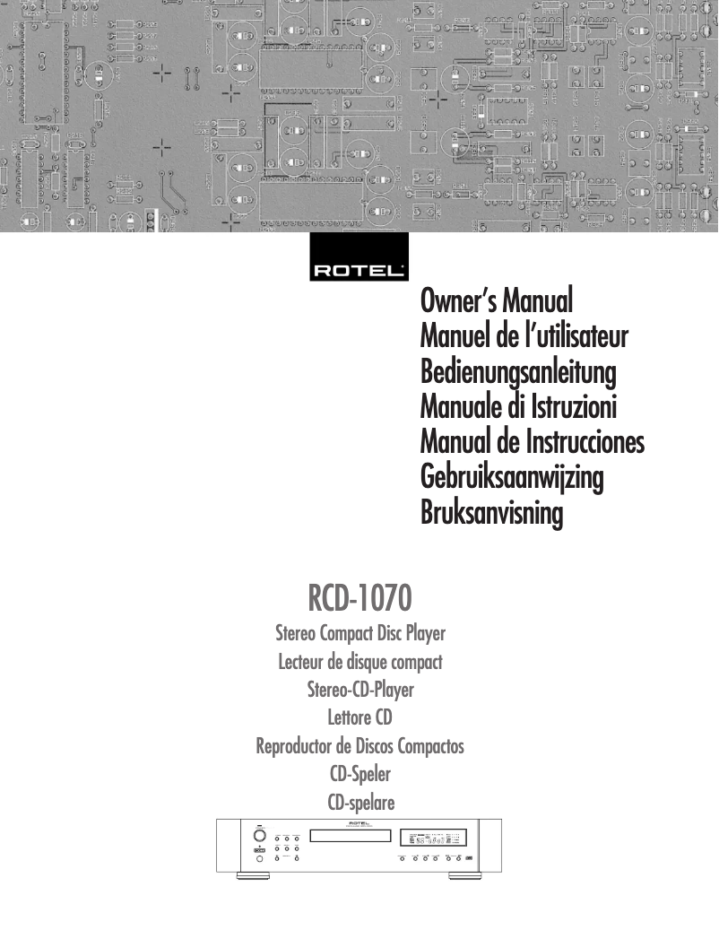 Página 1 del manual Manual de usuario Rotel RCD-1070