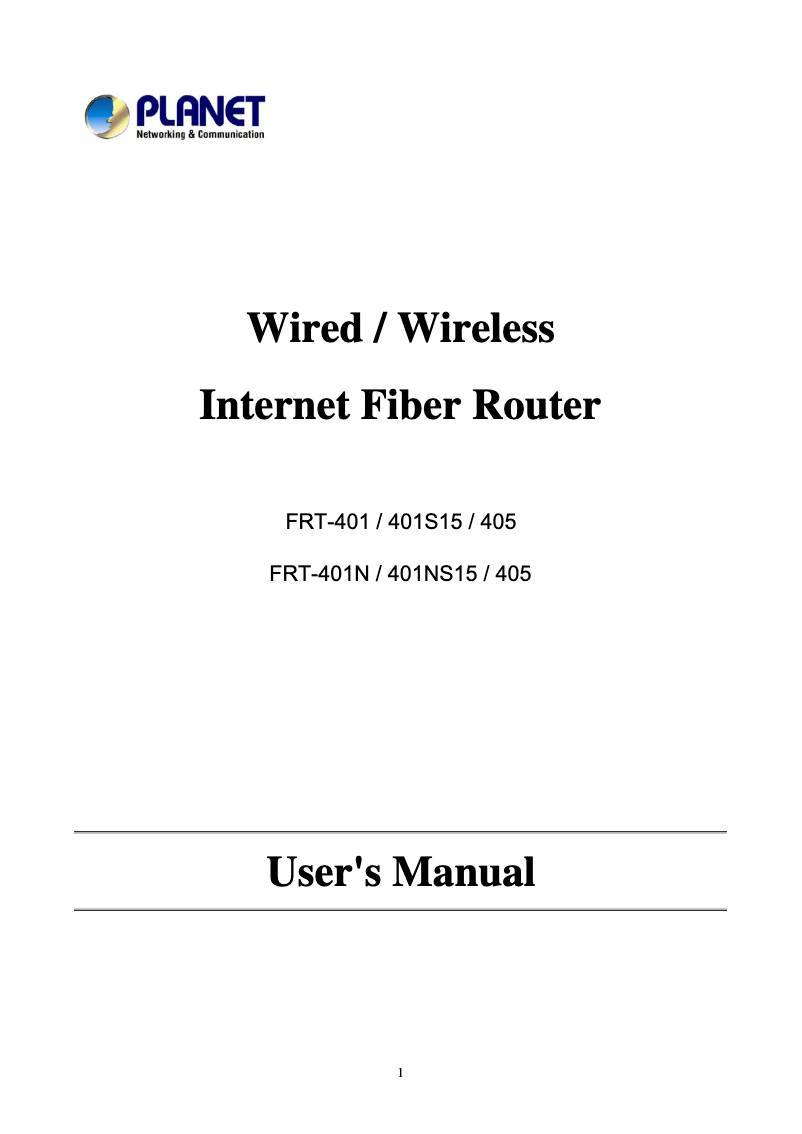 Imagen de la primera página del manual del dispositivo FRT-401