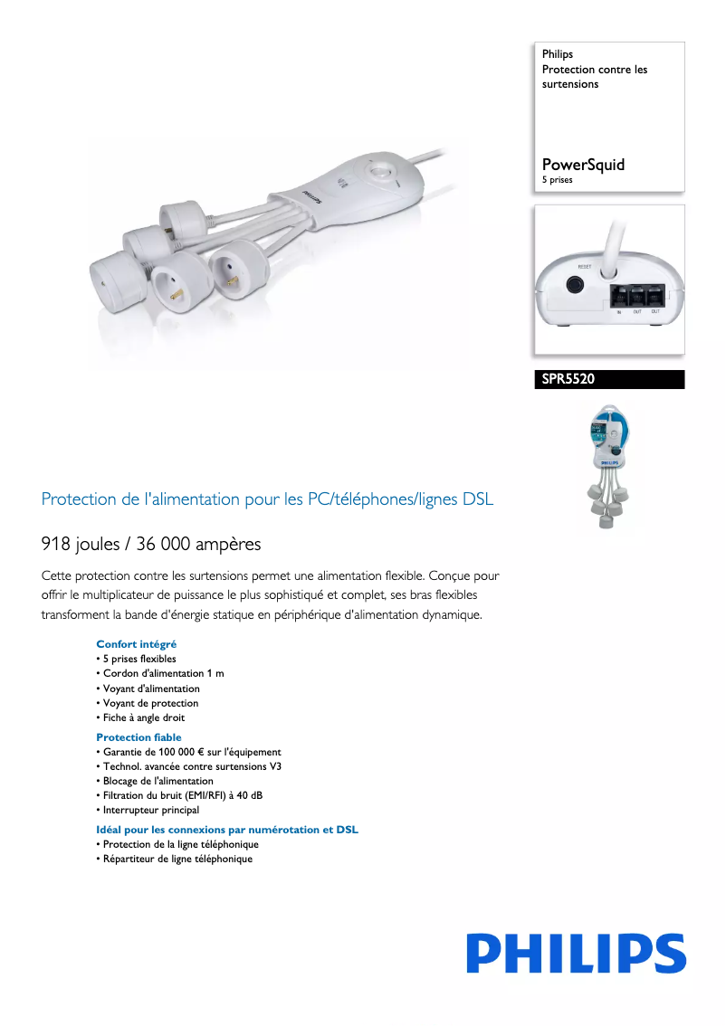Imagen de la primera página del manual del dispositivo SPR5520