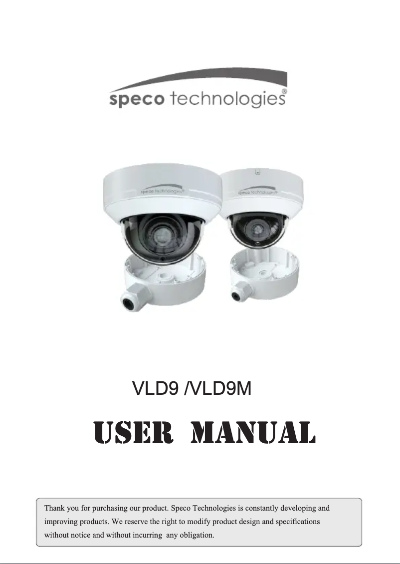 Página nº 1 - Manual de usuario Speco Technologies VLD9M
