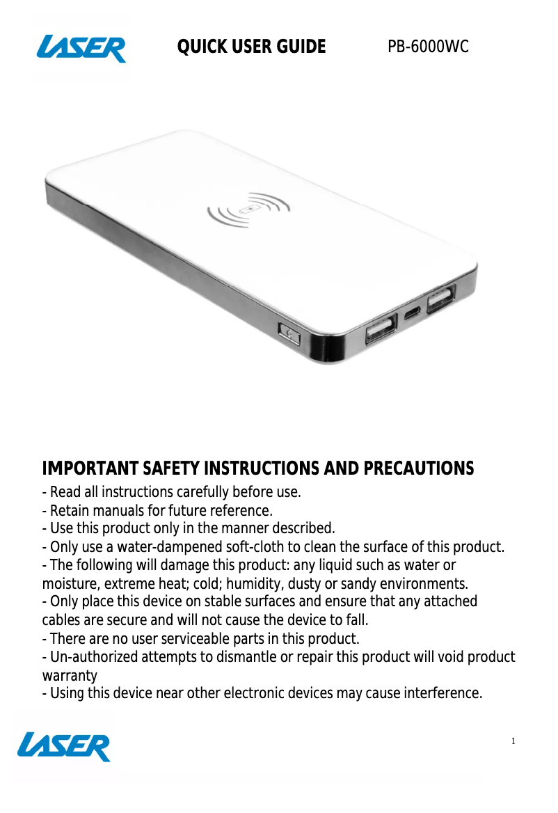 Página nº 1 - Manual de usuario Laser PB-6000WC