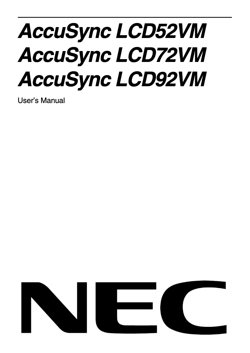 Imagen de la primera página del manual del dispositivo AccuSync 52VM