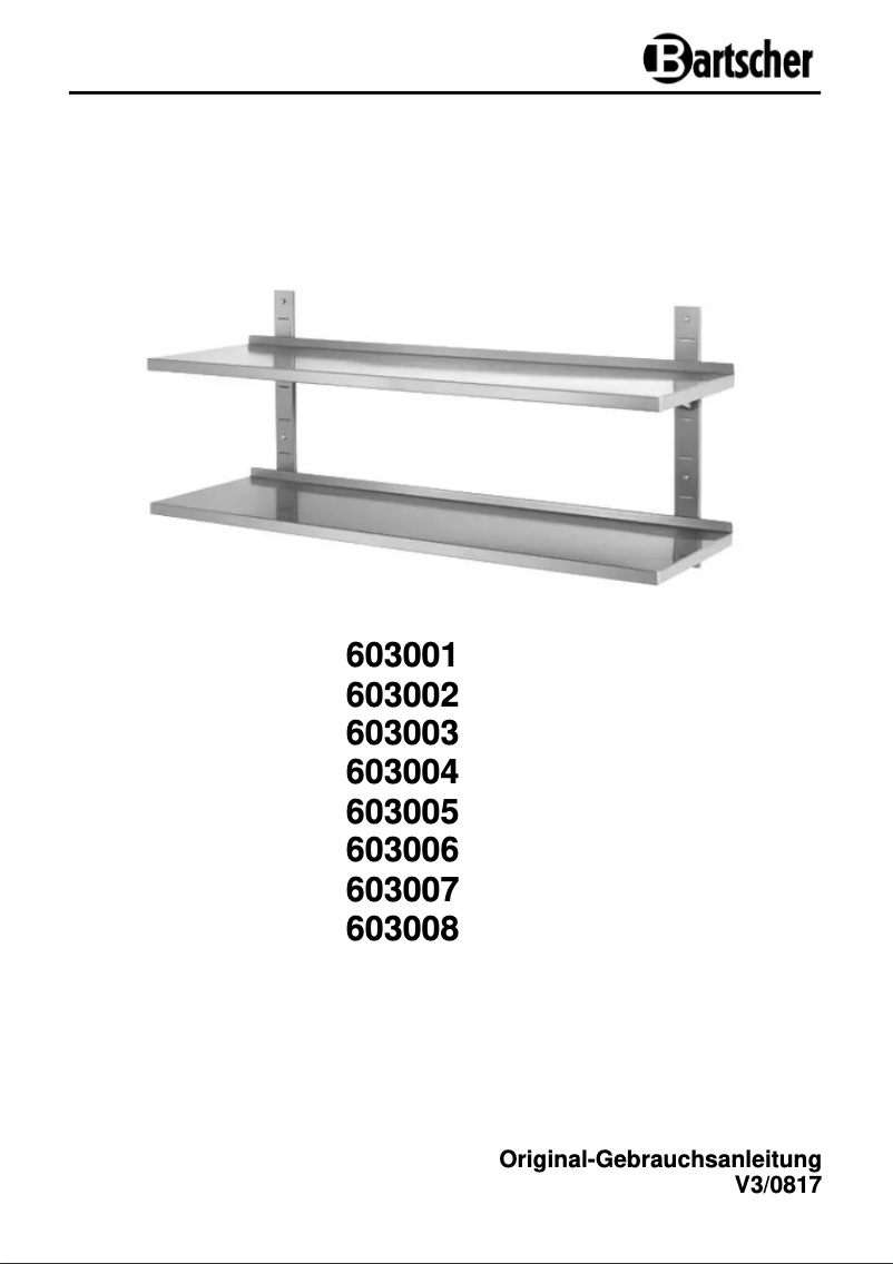 Página nº 1 - Manual de usuario Bartscher 603002
