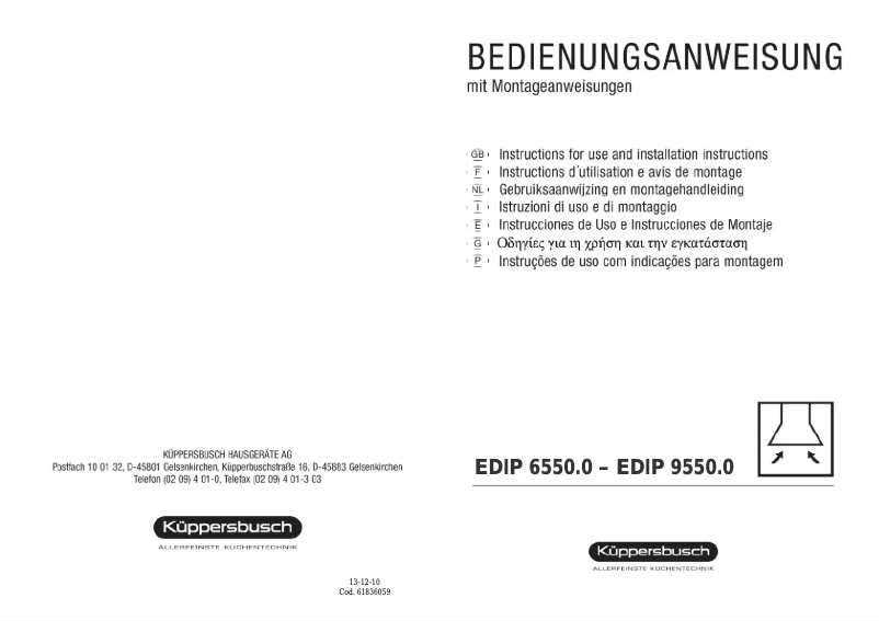 Página 1 del manual Manual de usuario Küppersbusch EDIP 6550.0