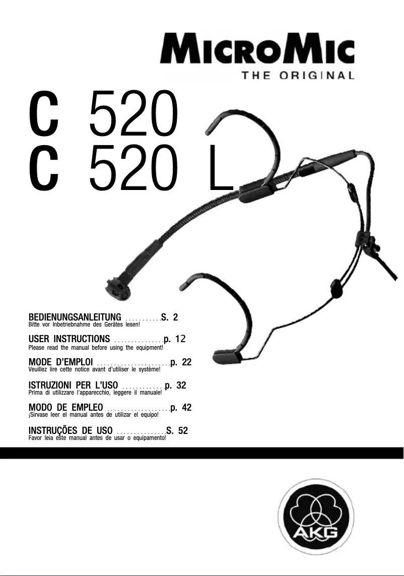Imagen de la primera página del manual del dispositivo C 520 L