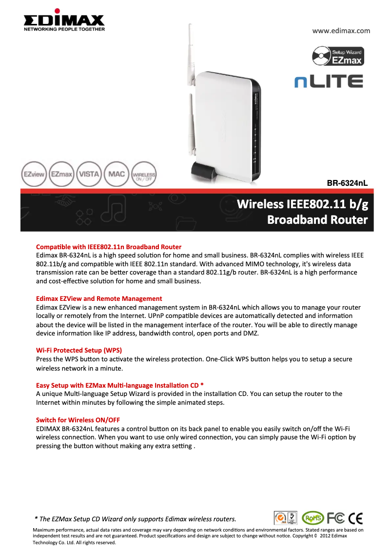 Imagen de la primera página del manual del dispositivo BR-6324NL