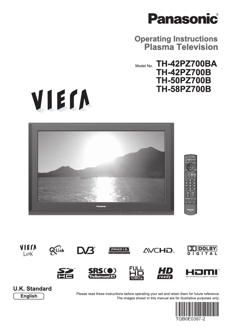 Página 1 del manual Manual de usuario Panasonic Viera TH-42PZ700BA