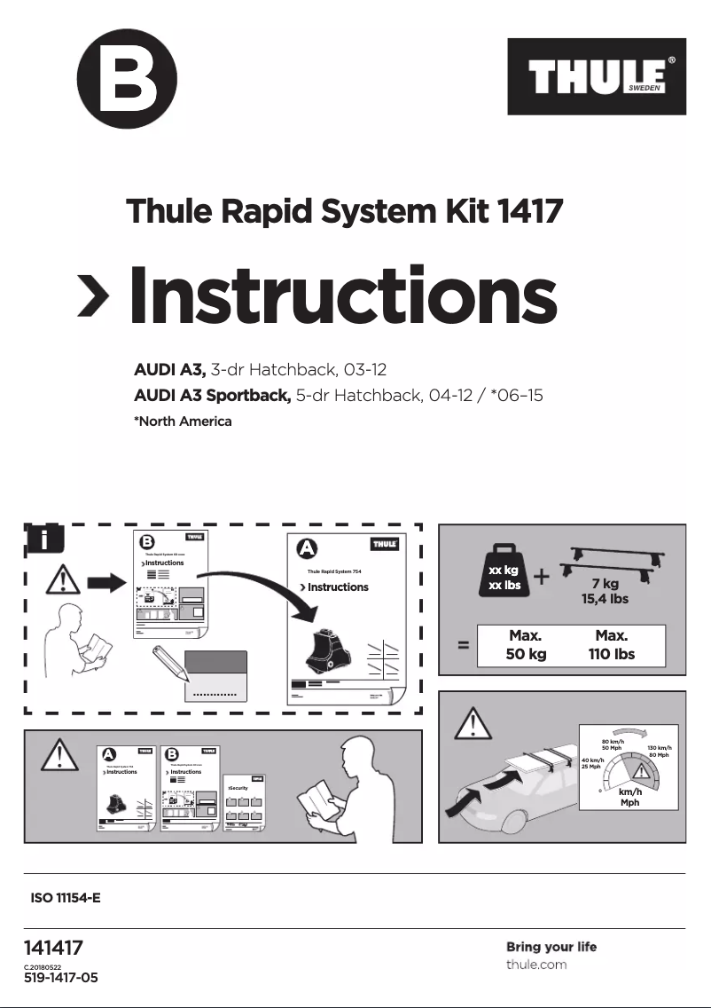 Página nº 1 - Manual de usuario Thule Rapid System Kit 1417