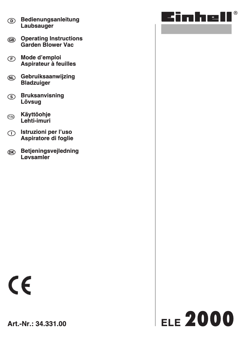 Imagen de la primera página del manual del dispositivo ELE 2000