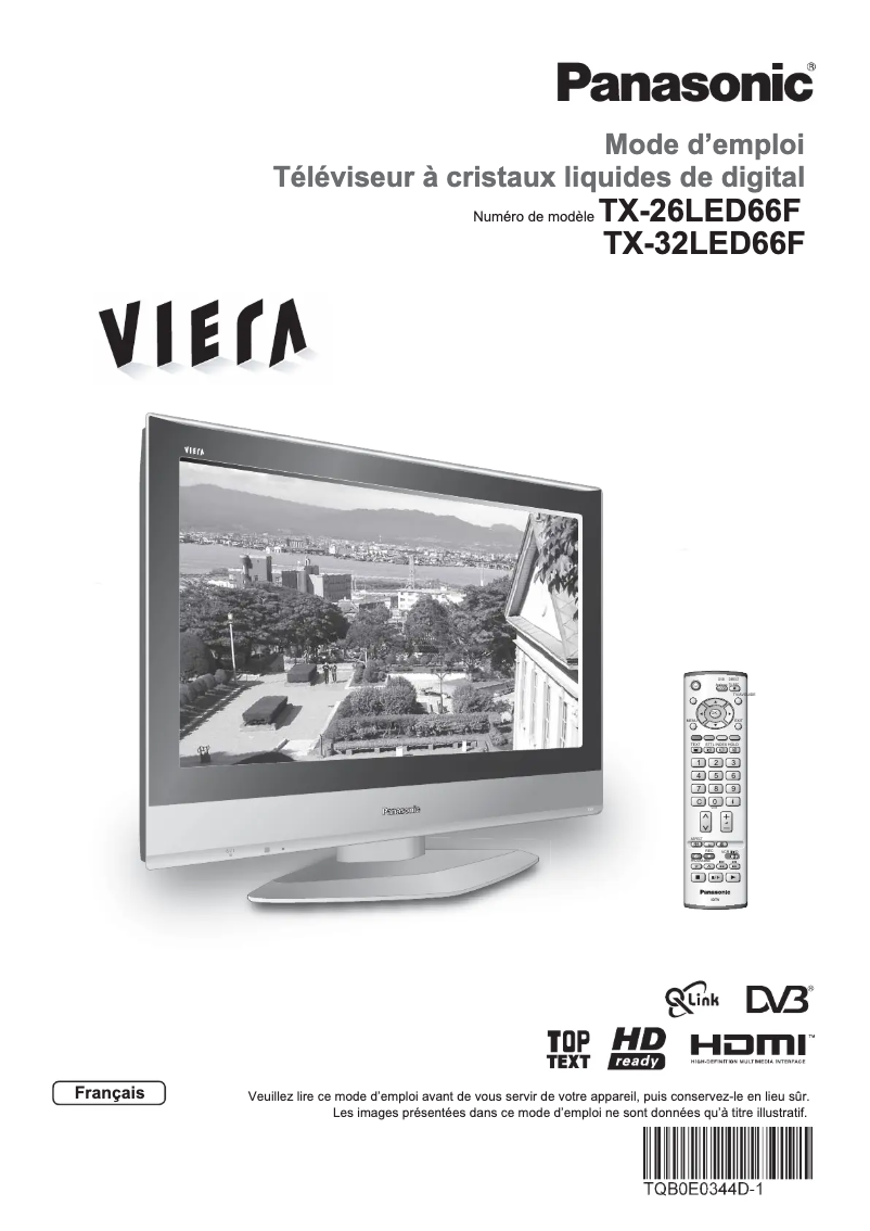 Imagen de la primera página del manual del dispositivo Viera TX-26LED66F