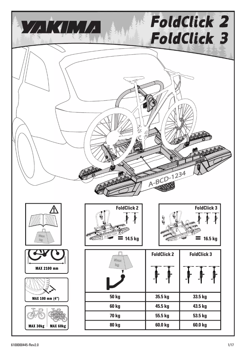 Página nº 1 - Manual de usuario Yakima FoldClick 2