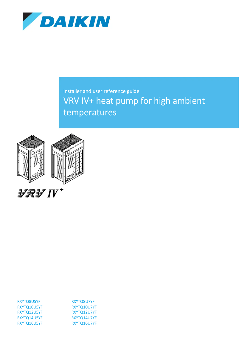 Imagen de la primera página del manual del dispositivo RXYTQ34U5YF