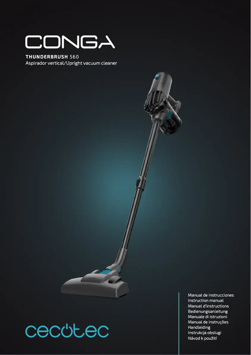 Imagen de la primera página del manual del dispositivo Conga Thunderbrush 560
