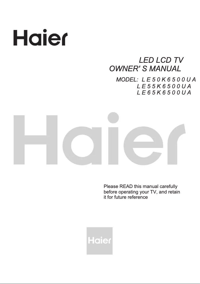 Página 1 del manual Manual de usuario Haier LE55K6500UA
