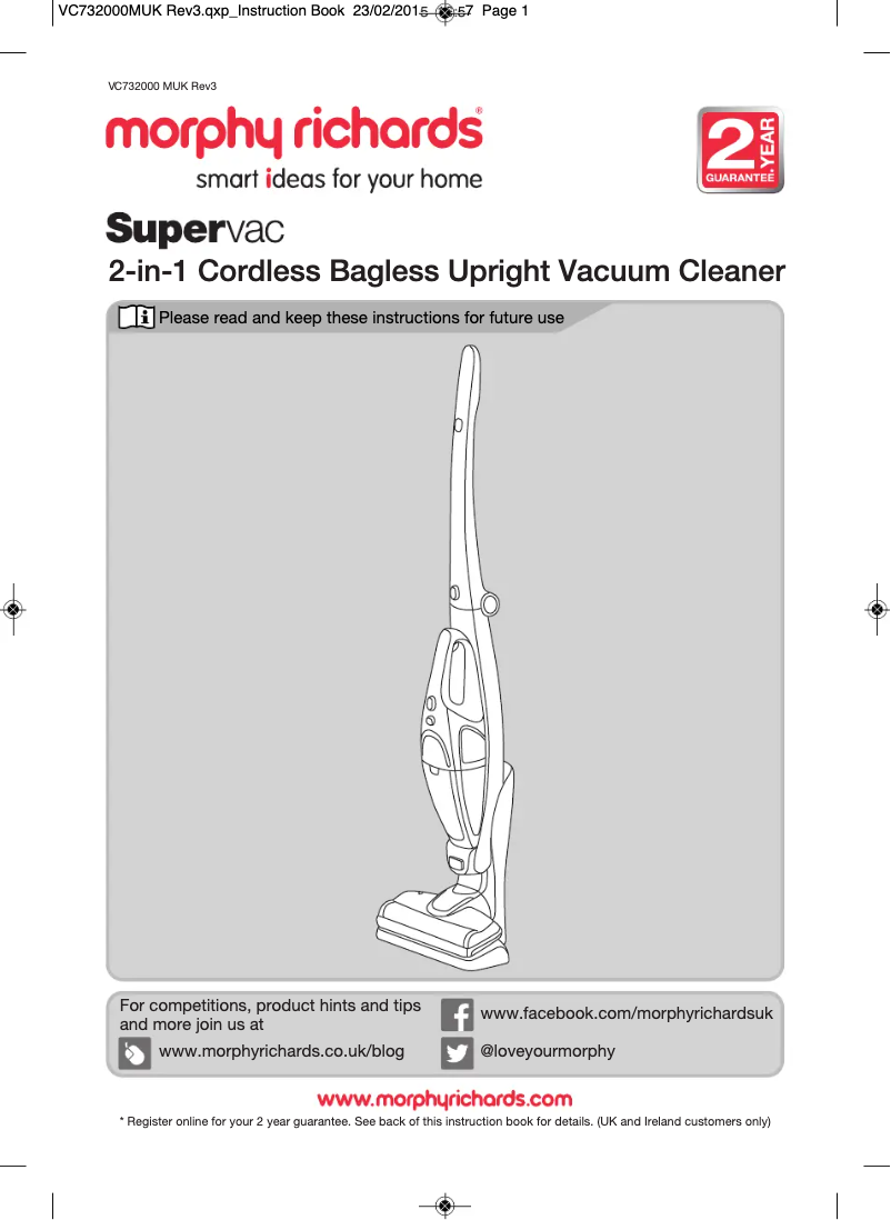 Imagen de la primera página del manual del dispositivo SuperVac 2-in-1 732005