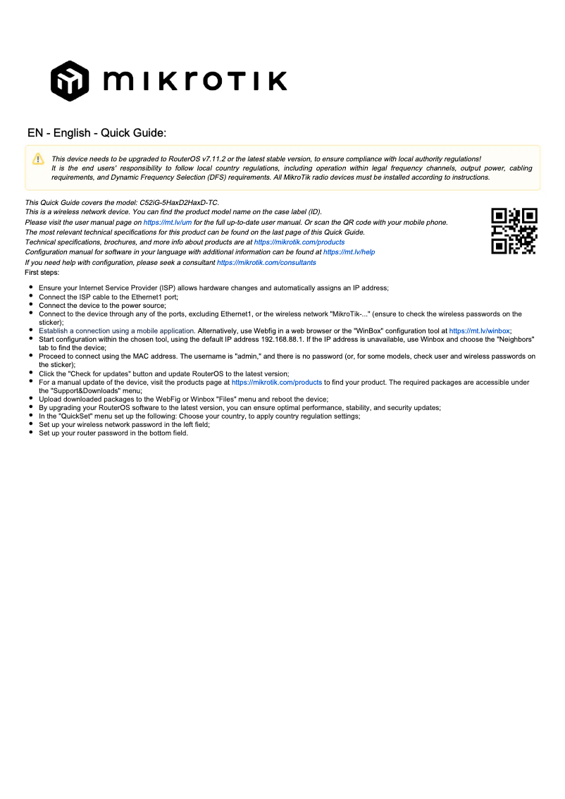 Página 1 del manual Manual de usuario Mikrotik hAP ax²