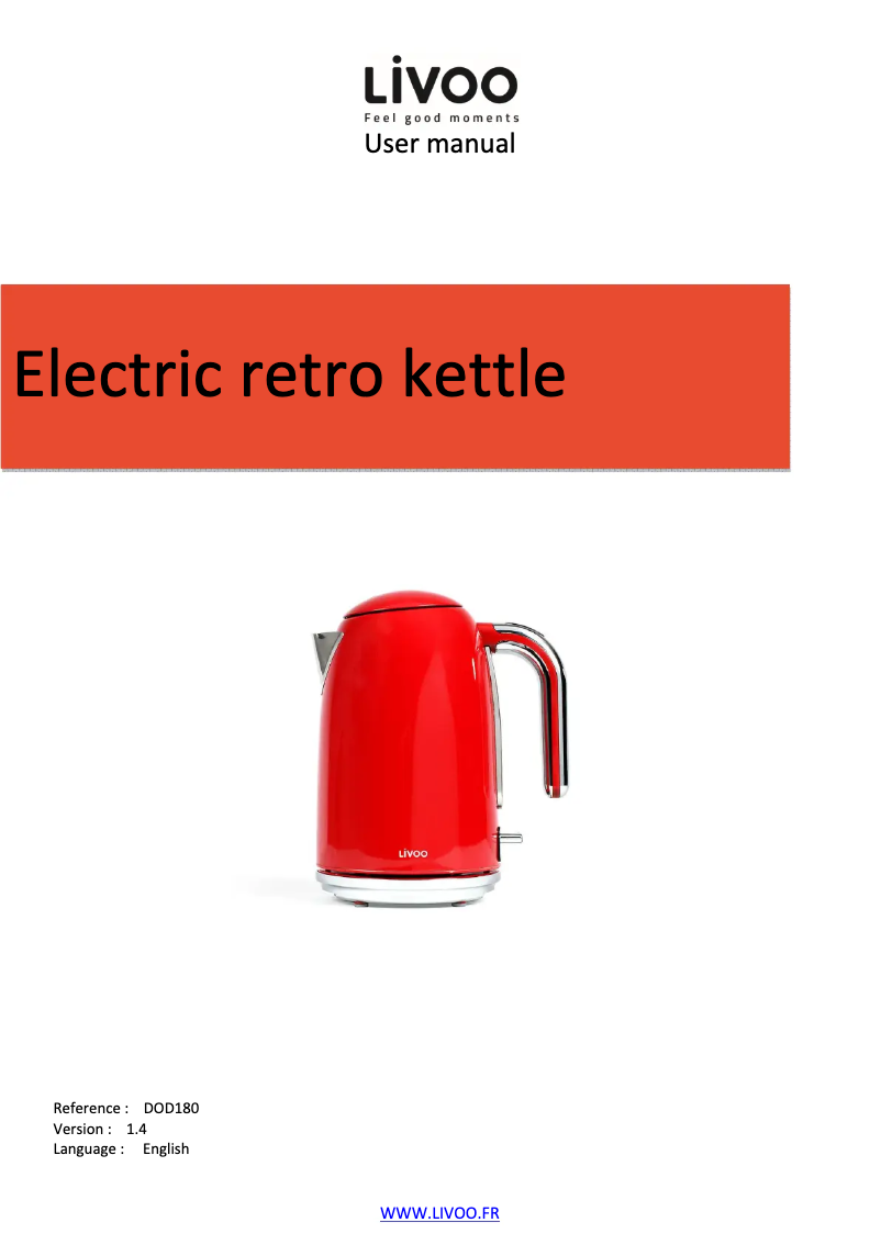 Imagen de la primera página del manual del dispositivo DOD180