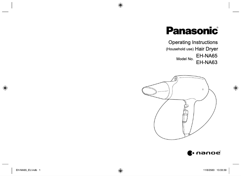 Página 1 del manual Manual de usuario Panasonic EH-NA63