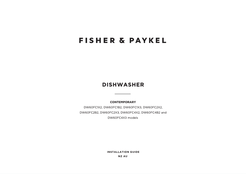 Página 1 del manual Guía de instalación Fisher & Paykel DW60FC4B2