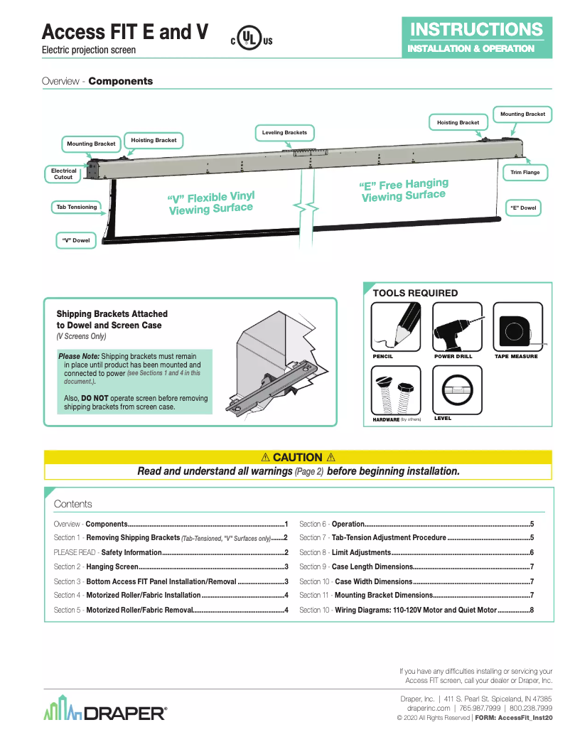 Imagen de la primera página del manual del dispositivo Access Fit/V