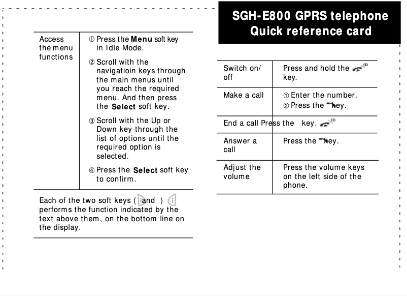 Imagen de la primera página del manual del dispositivo SGH-E800
