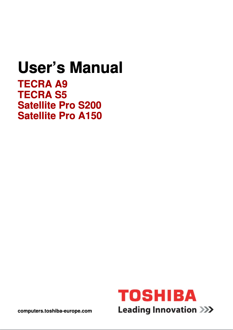 Página 1 del manual Manual de usuario Toshiba Tecra S5